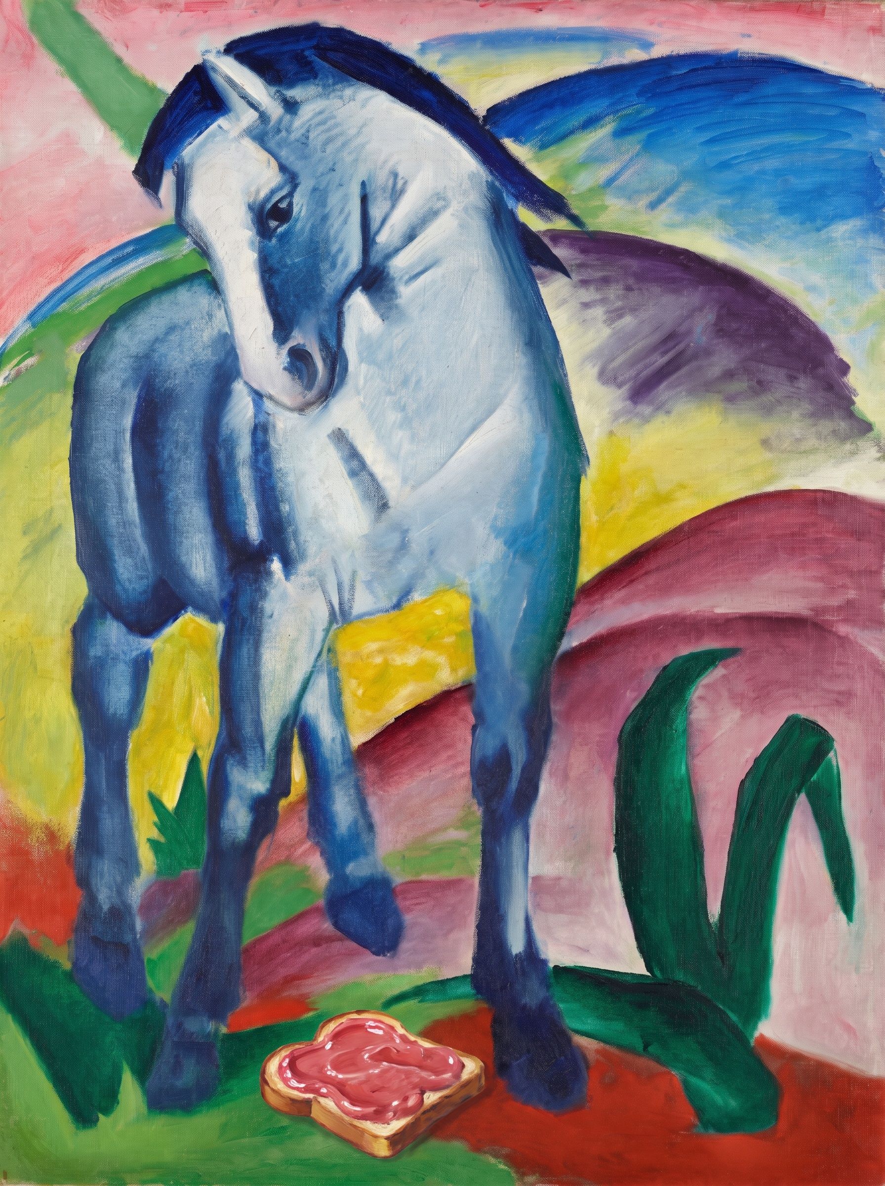 Blue Horse, tempted, after Franz Marc, 1911