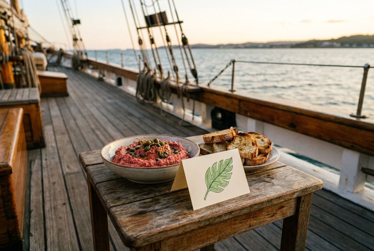 A table of its own with vegan filet.