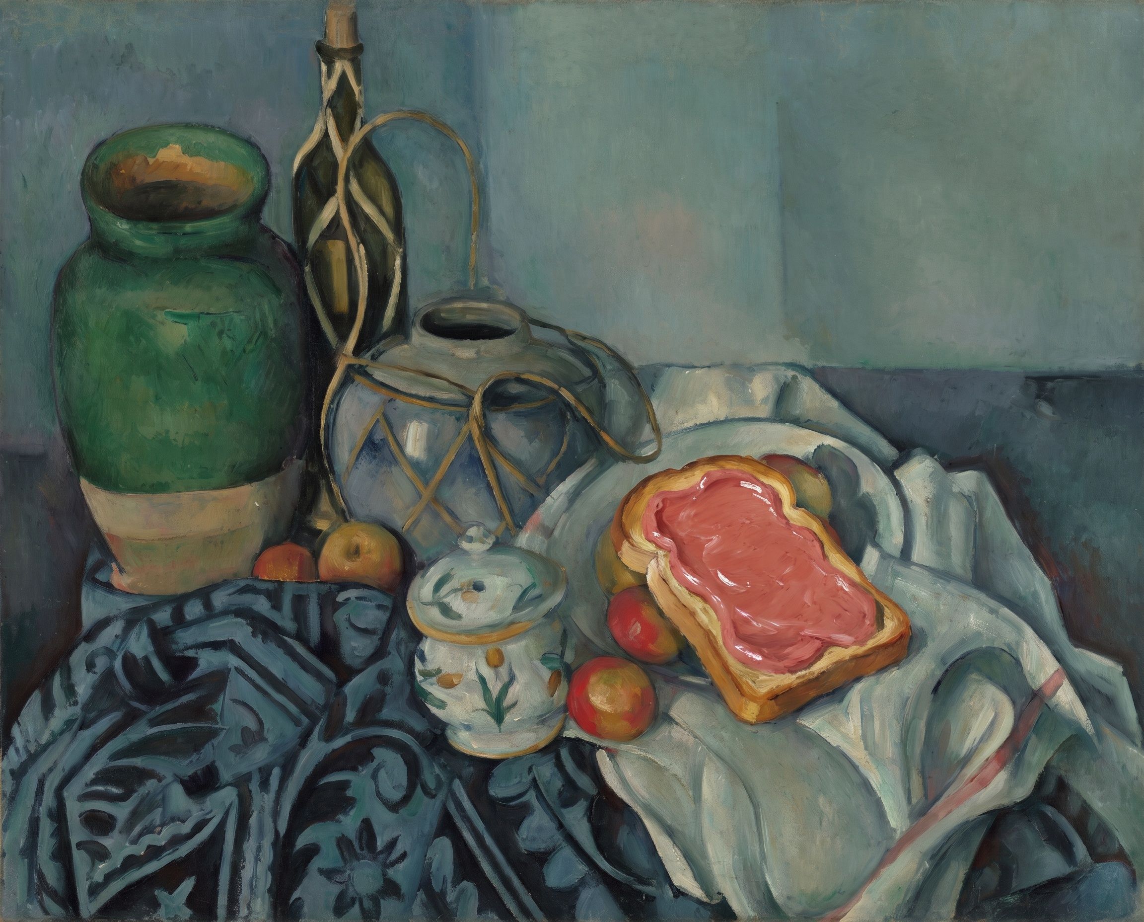 Still Life with Apples and One Toast, after Paul Cézanne, c. 1893