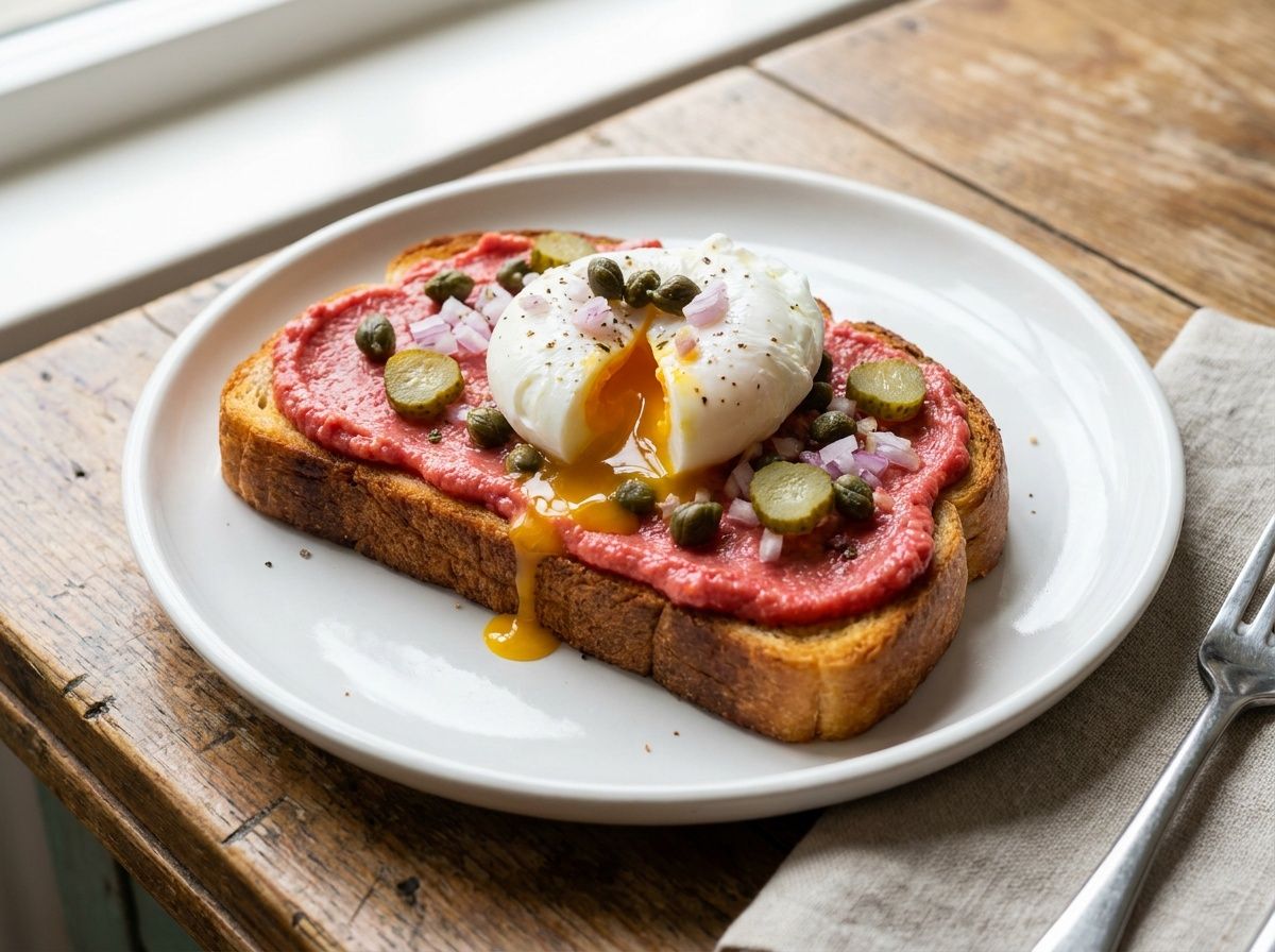 Toast with poached egg