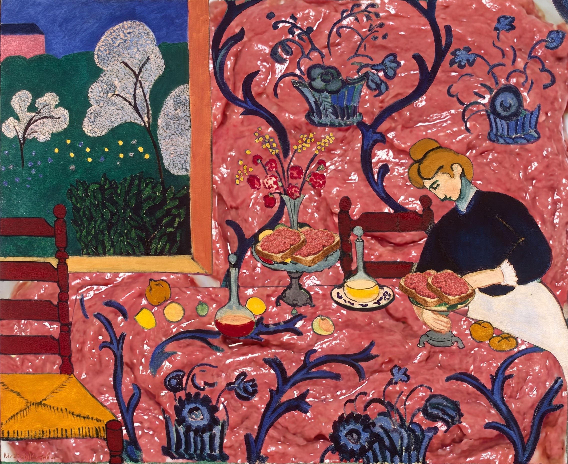 Harmony in Filet Red, after Henri Matisse, 1908