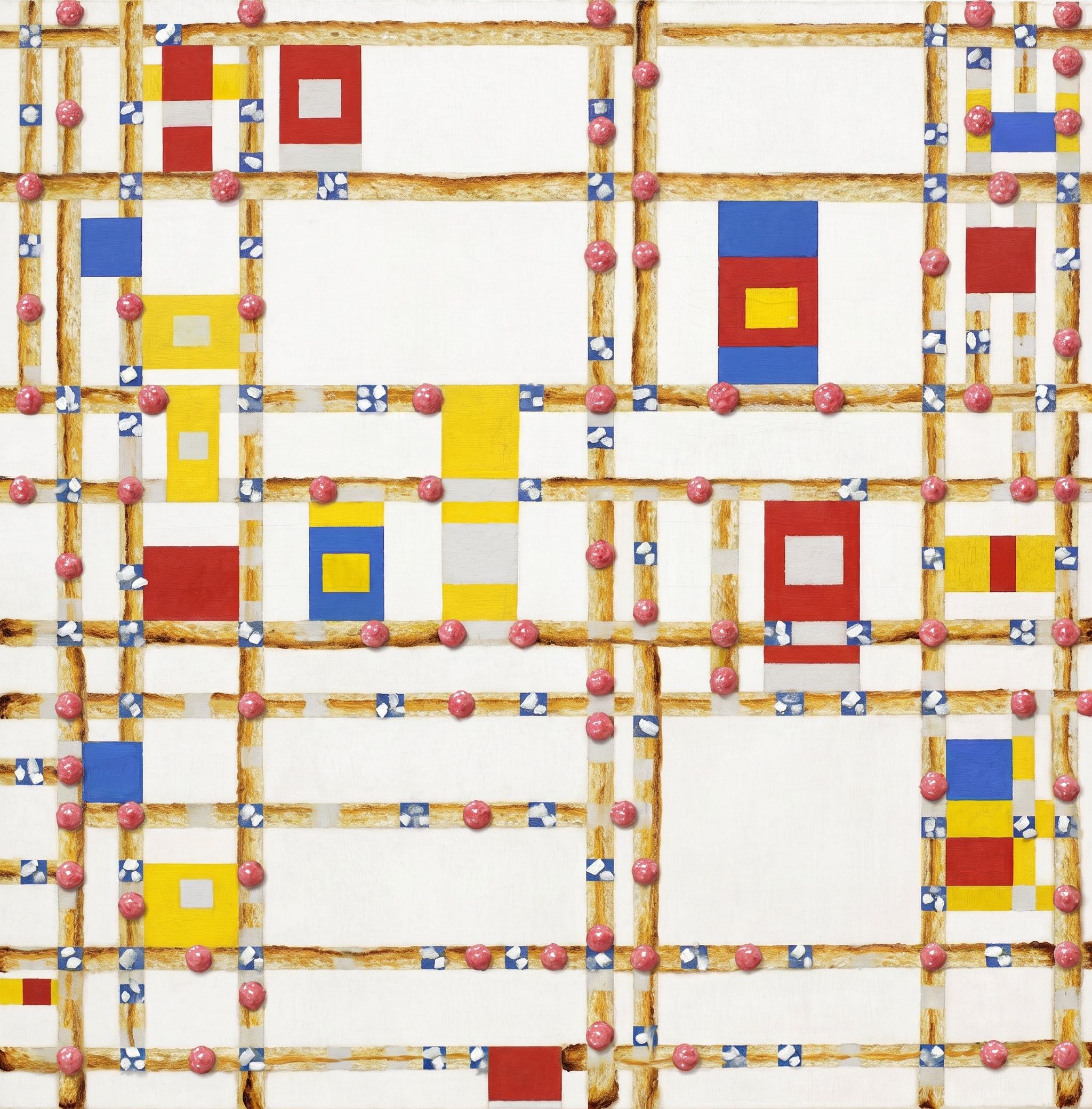 Broadway Boogie Woogie, with spread, after Piet Mondrian, 1943