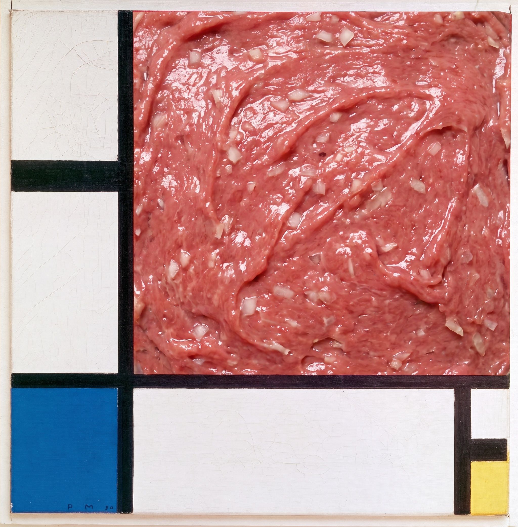 Composition with Filet, Blue and Yellow, after Piet Mondrian, 1930