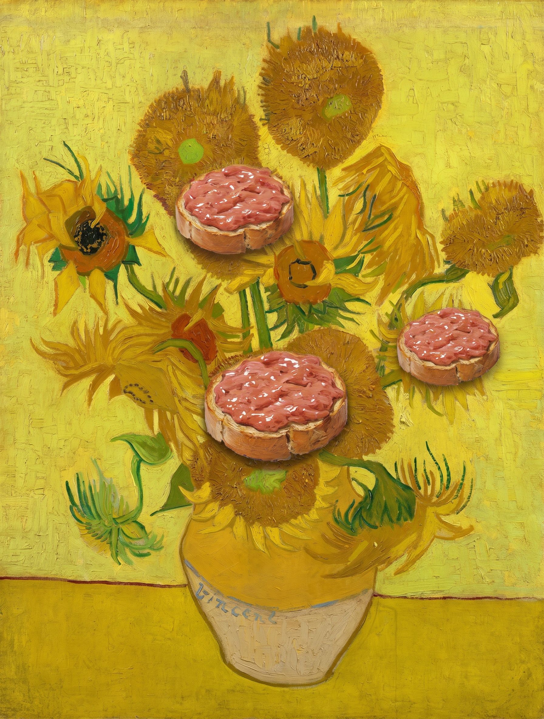 Sunflowers (toasted), after Vincent van Gogh, 1888