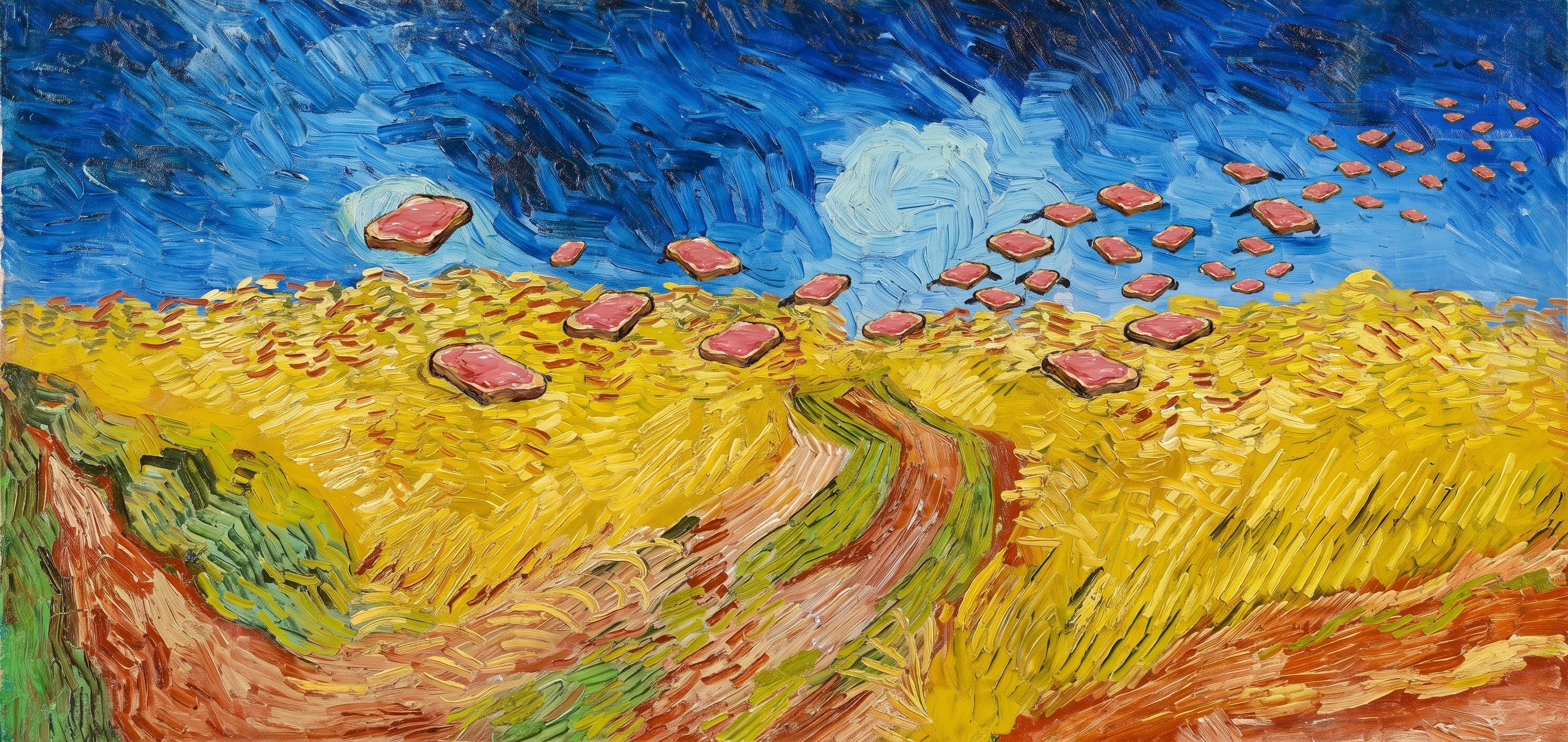 Wheatfield with Toast, after Vincent van Gogh, 1890